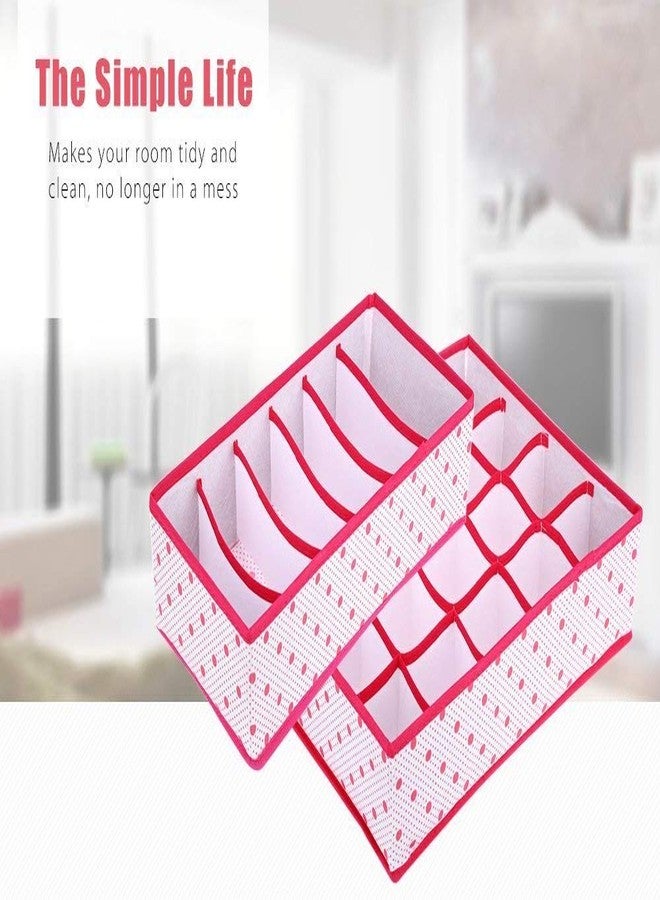 ستايليز مجموعة ستايليز المكونة من 3 فواصل أدراج قابلة للطي، صناديق تخزين، صندوق تخزين ملابس داخلية، منظمات خزانة ملابس، منظم تحت السرير للملابس والأحذية والملابس الداخلية وحمالات الصدر والجوارب (وردي منقط) - Image 4